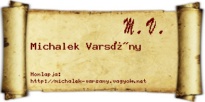 Michalek Varsány névjegykártya